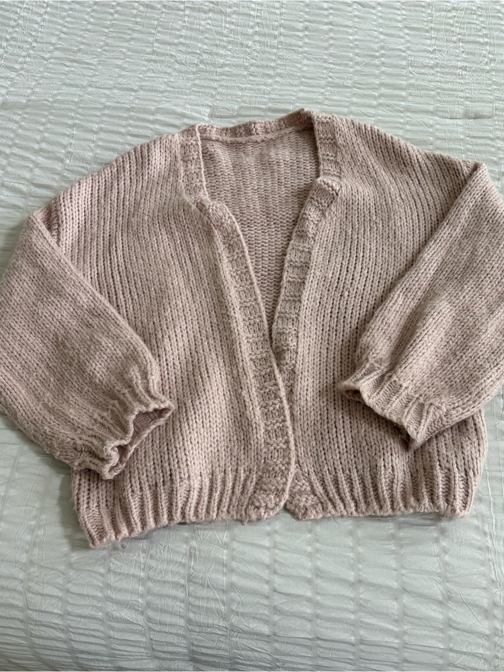 Soft Knit Open Cardigan Sweater - Pink